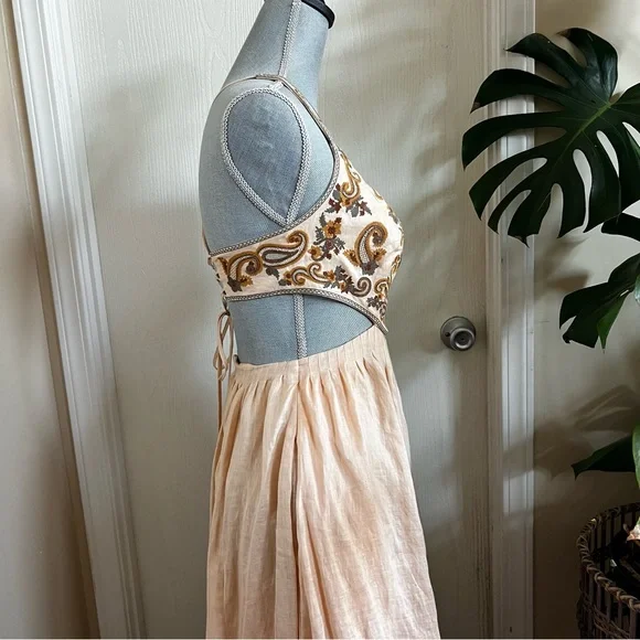 NWT Zimmermann Devi Embroidered Linen Midi Dress - Picture 11 of 16